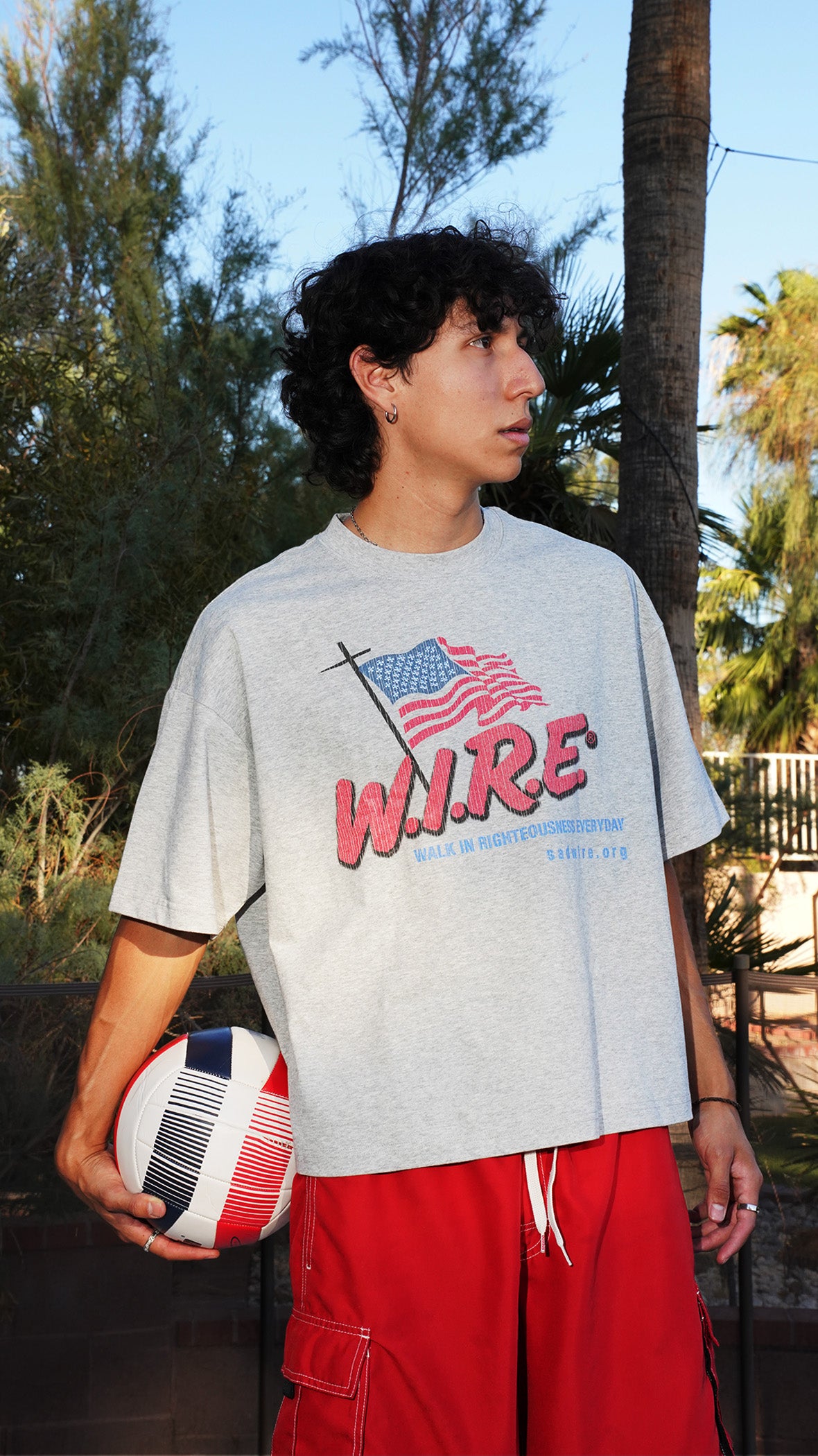 "WIRE" BOXY TEE