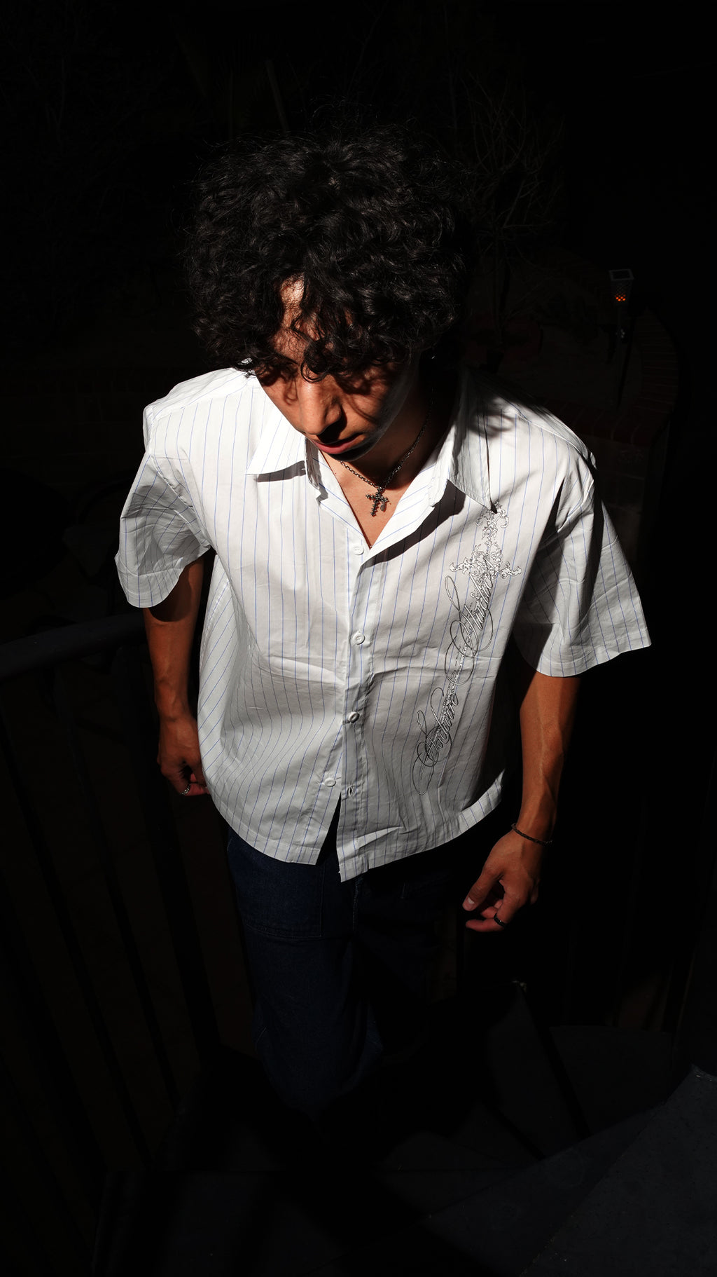 "CRUSADER" STRIPED BOXY SHIRT