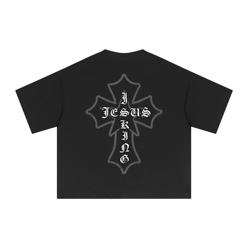 "JESUS IS KING" BOXY TEE