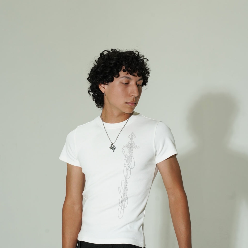 "CRUSADER" BODYCON RIB TEE
