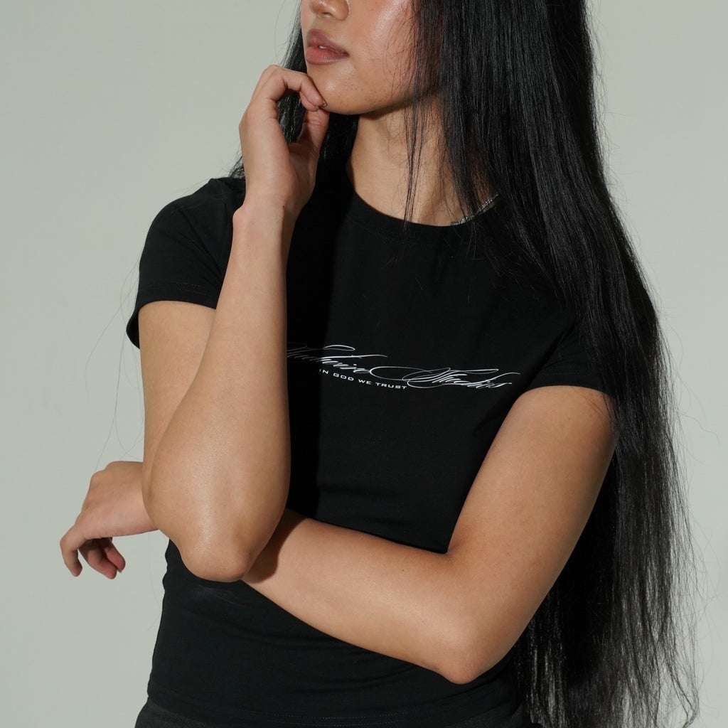"SCRIPT" BODYCON TEE