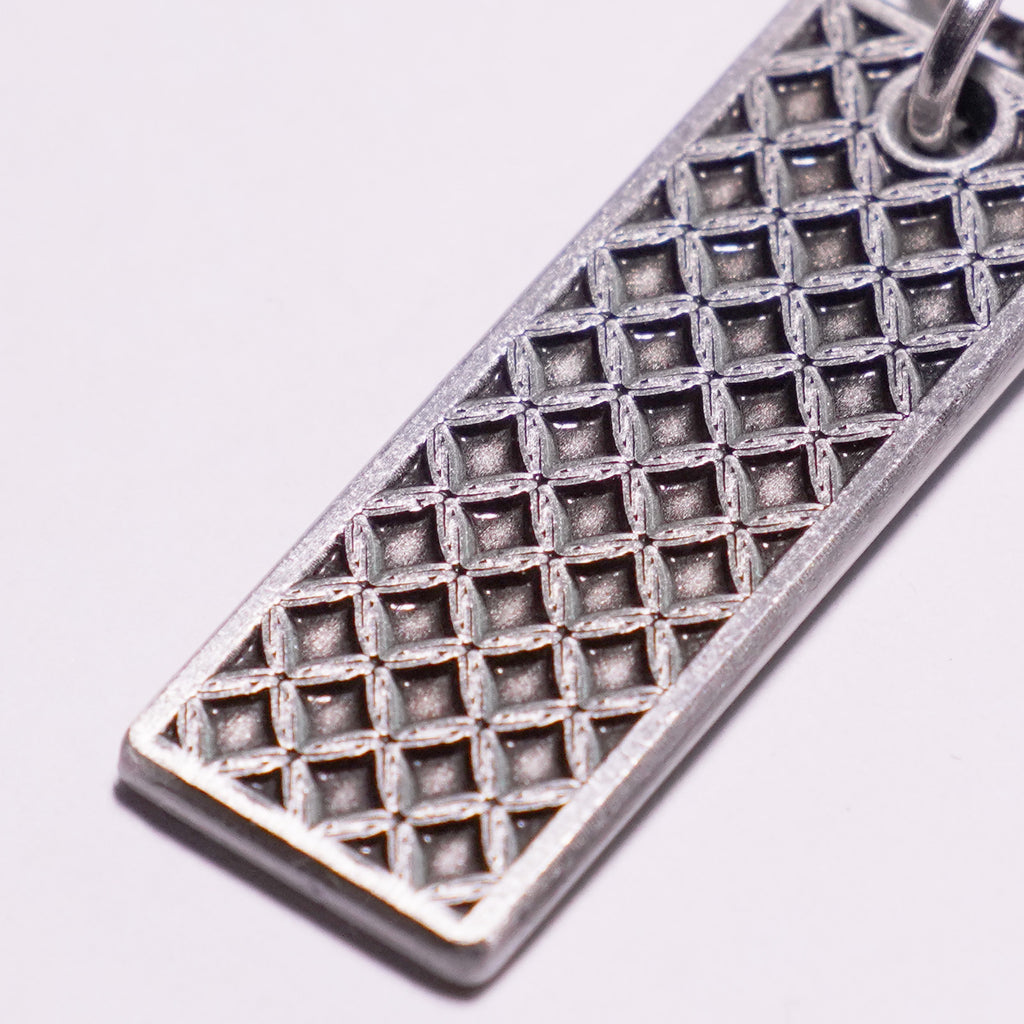 "STEEL CAGE" TAG NECKLACE