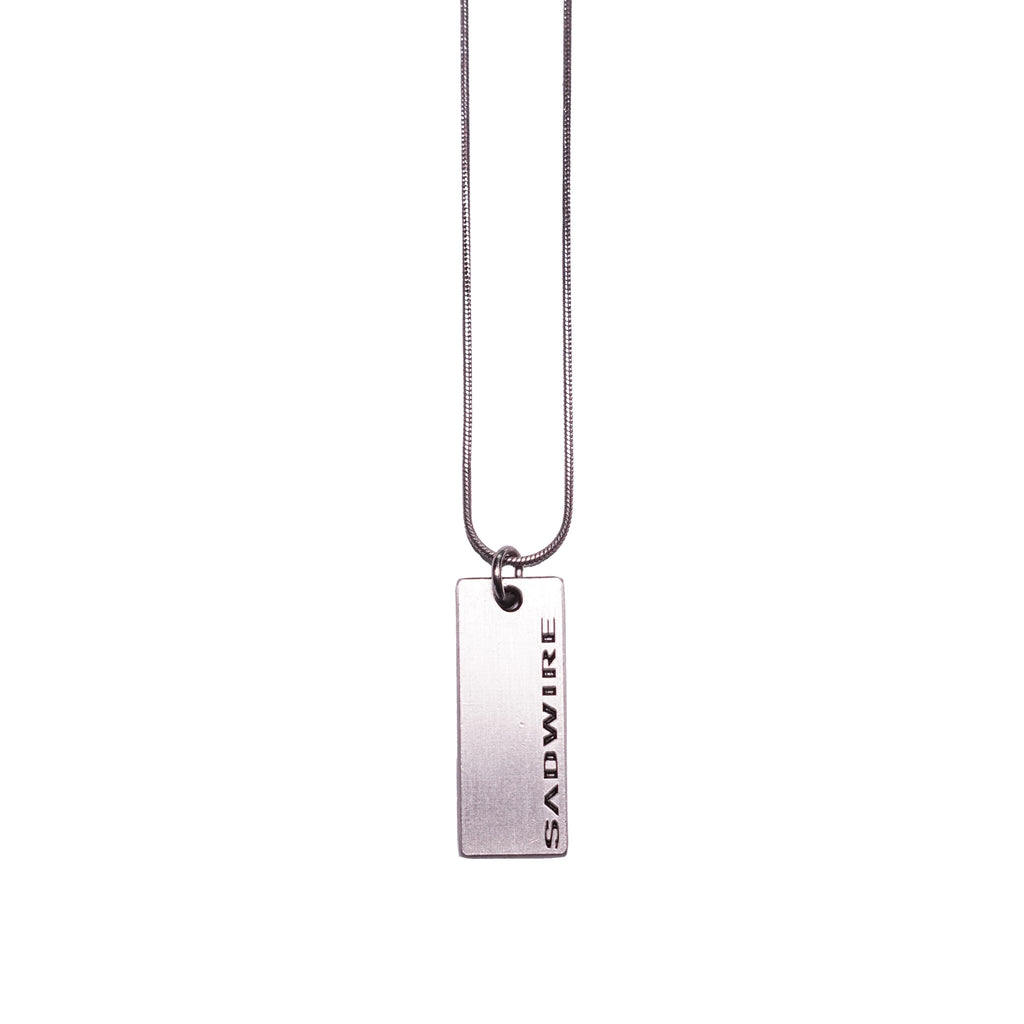 "STEEL CAGE" TAG NECKLACE