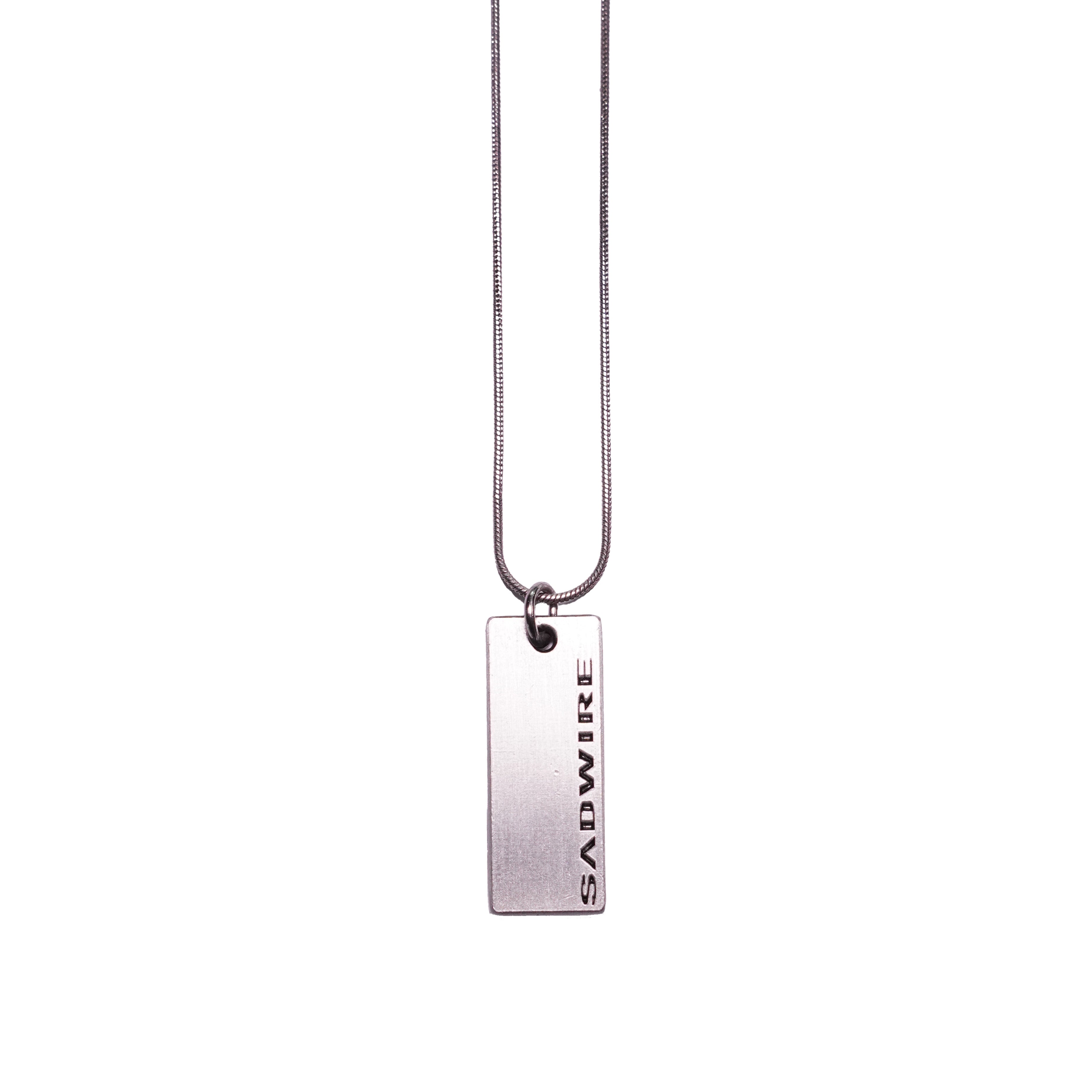 "STEEL CAGE" TAG NECKLACE