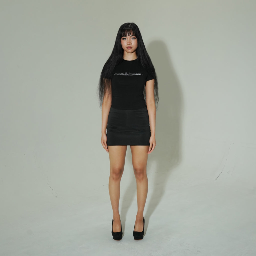 "SCRIPT" BODYCON TEE