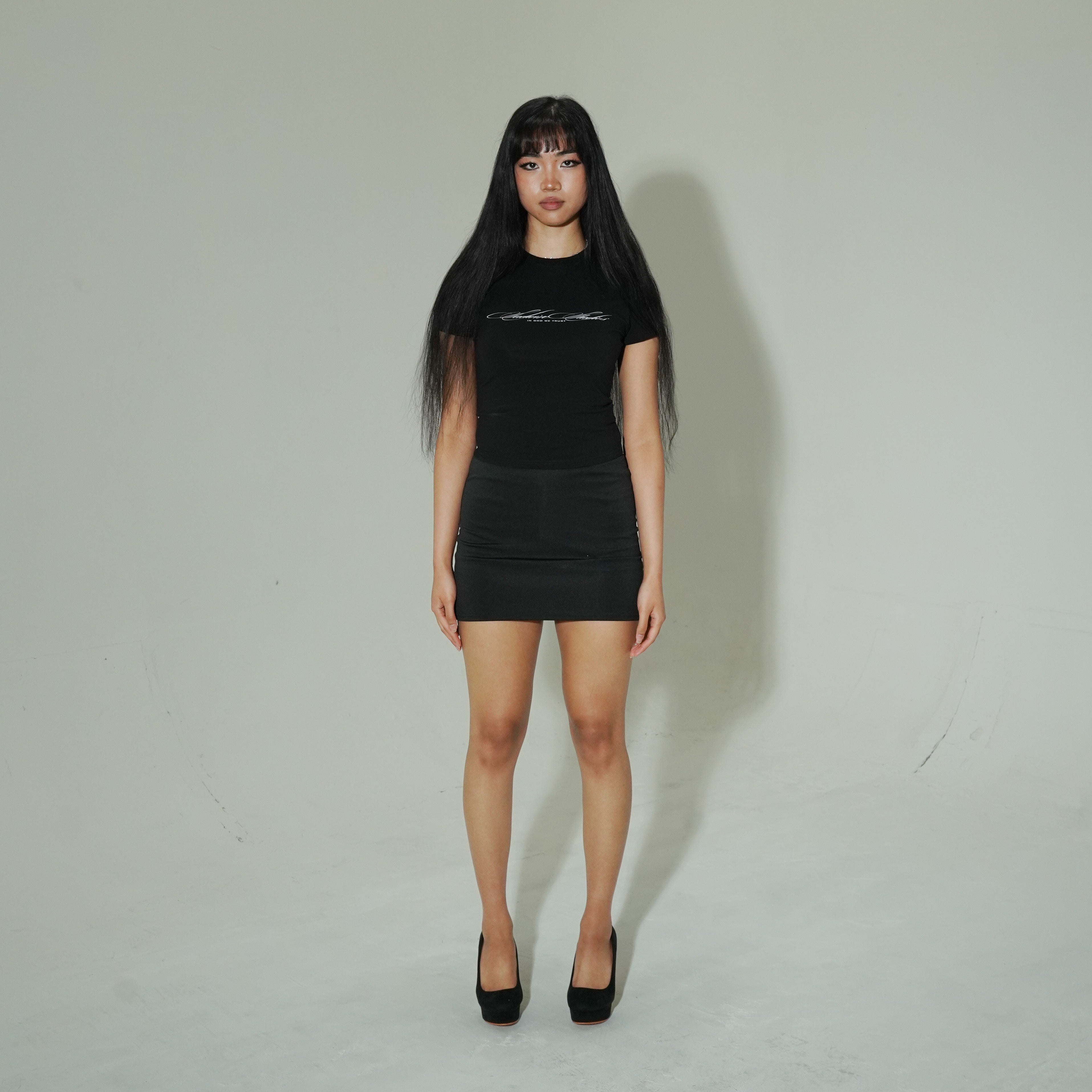 "SCRIPT" BODYCON TEE
