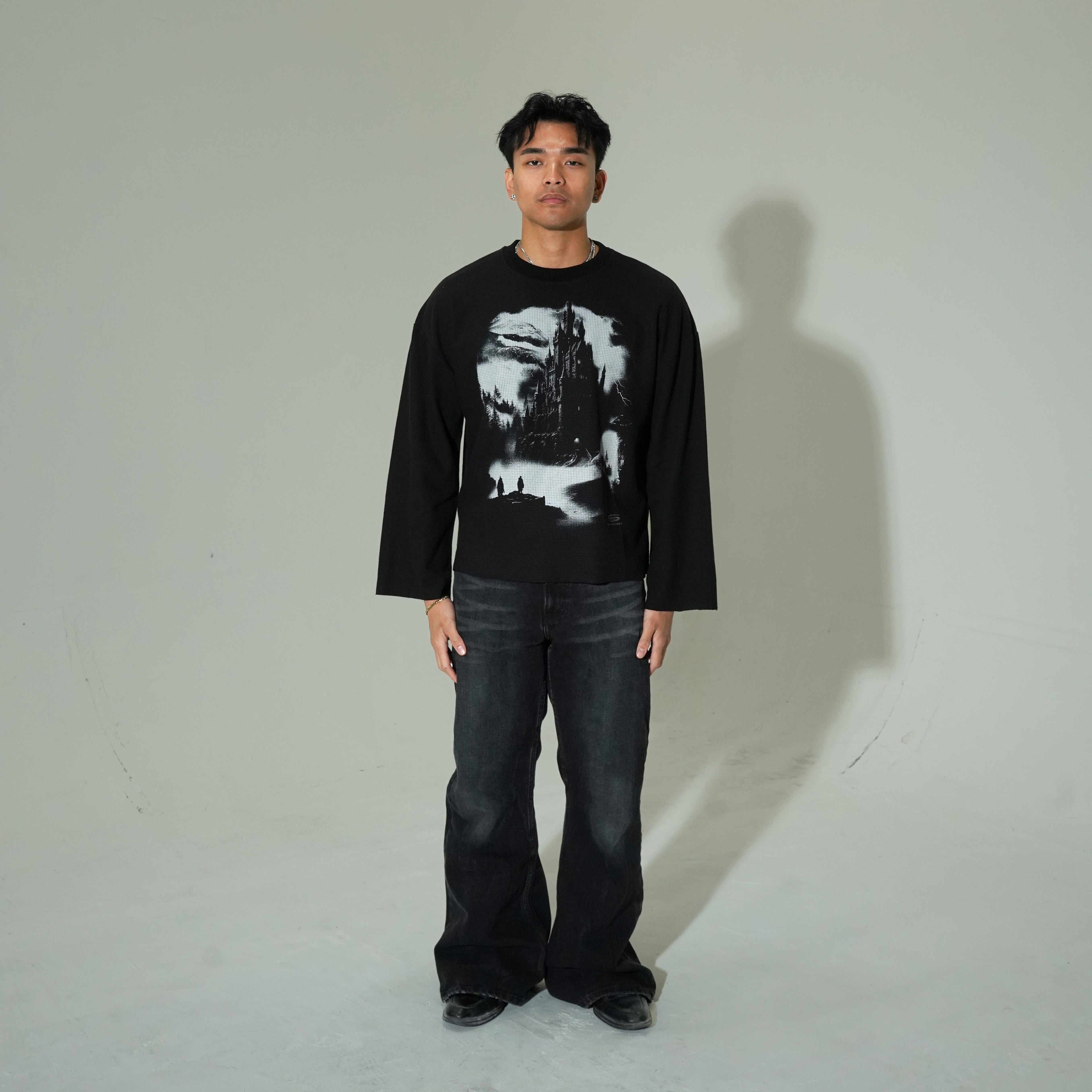 "CASTLE CRASHER" WAFFLE LS TEE