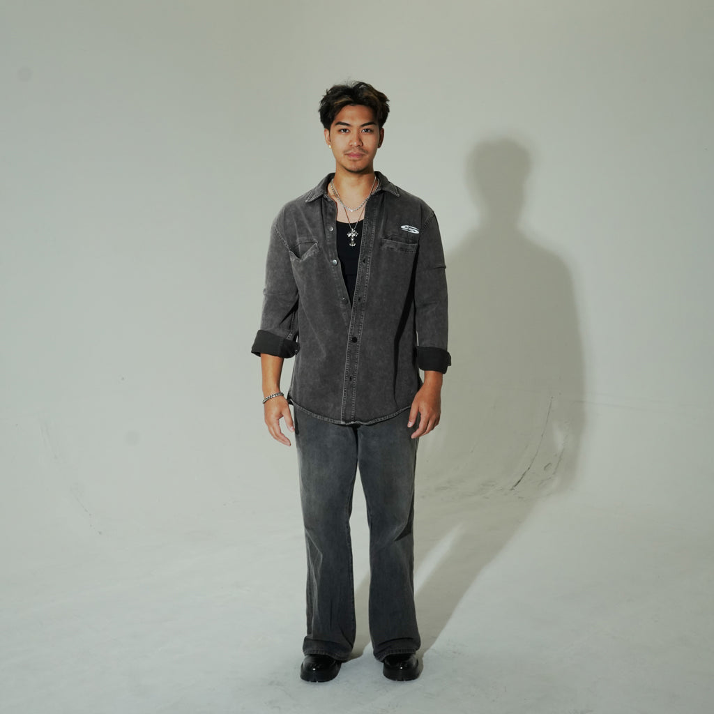 "SCRIPT" DENIM OVERSHIRT