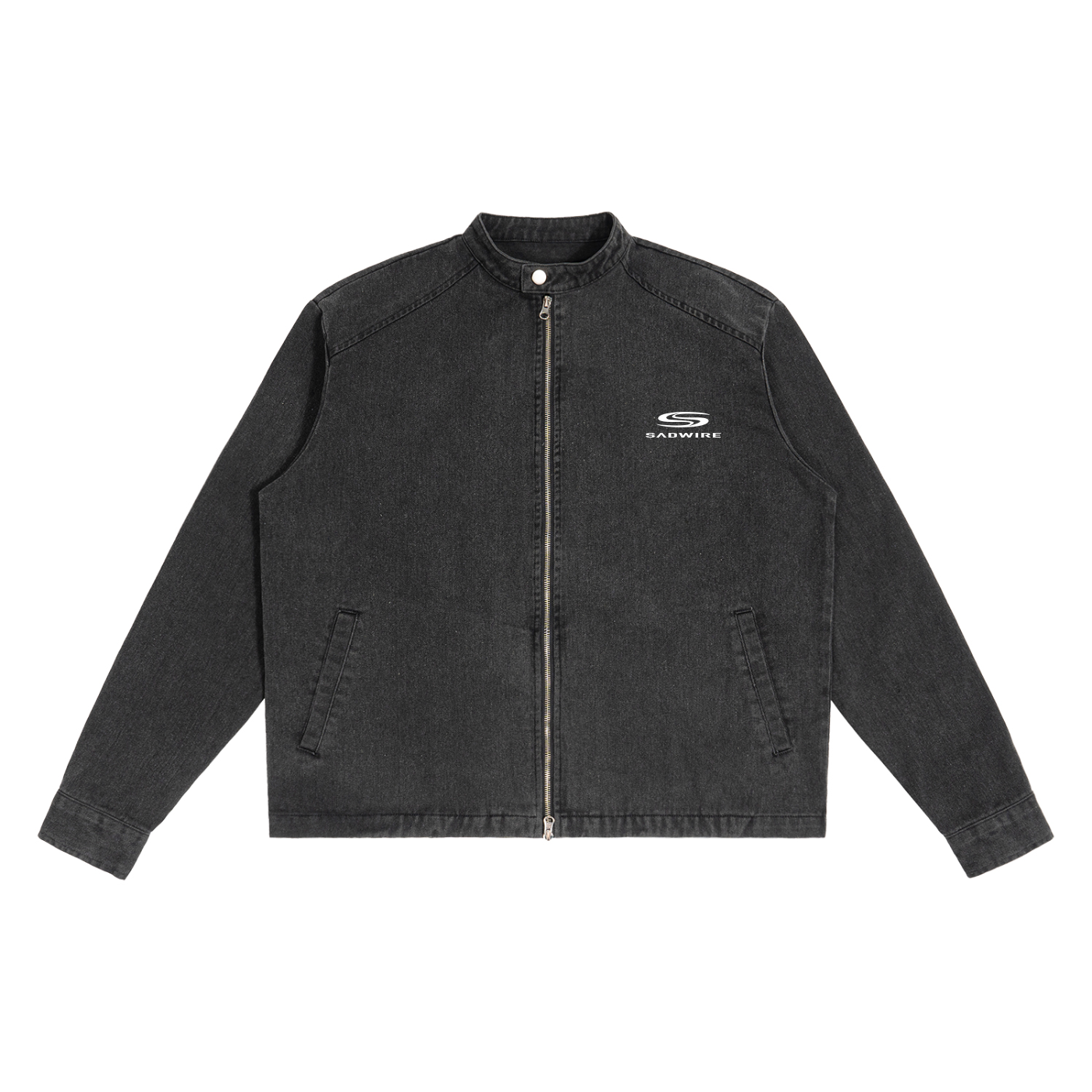 "SCRIPT" DENIM BIKER JACKET