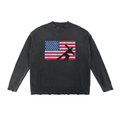 "USA" PREMIUM FRAYED SWEATER